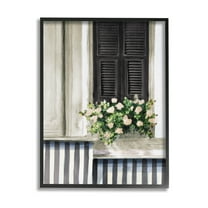 Stupell Industries Window Flower Bouquet Painting Black Framed Art Print Wall Art, Design by Lanie Loreth