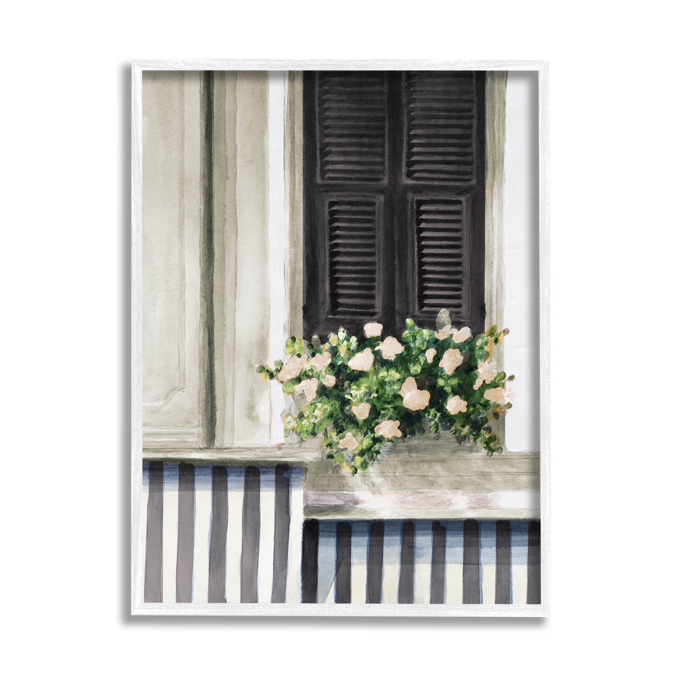 Stupell Industries Window Flower Bouquet Painting White Framed Art Print Wall Art, Design by Lanie Loreth