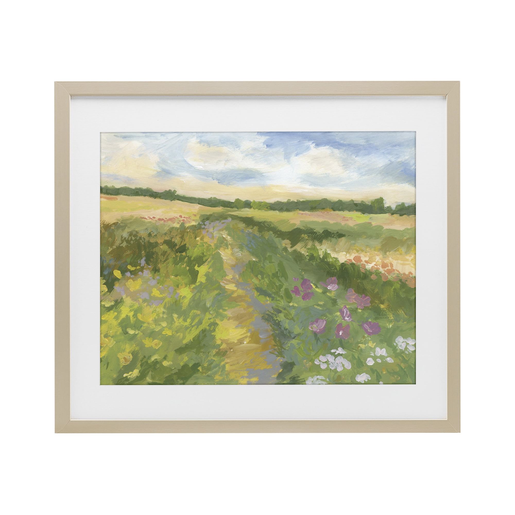 Stupell Industries Windswept Flower Field Birch Framed Print Under Glass, design by Victoria Barnes