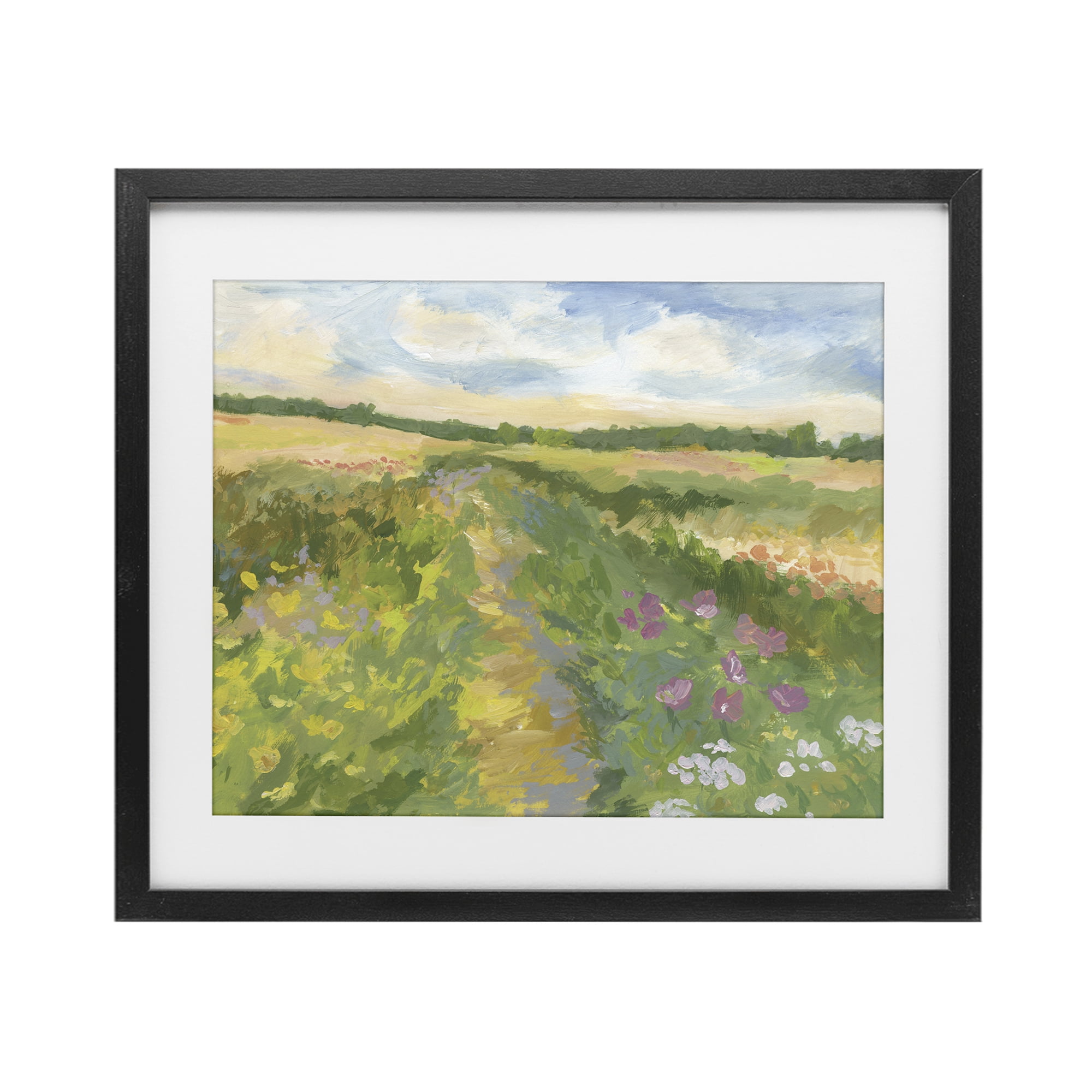 Stupell Industries Windswept Flower Field Black Framed Print Under Glass, design by Victoria Barnes