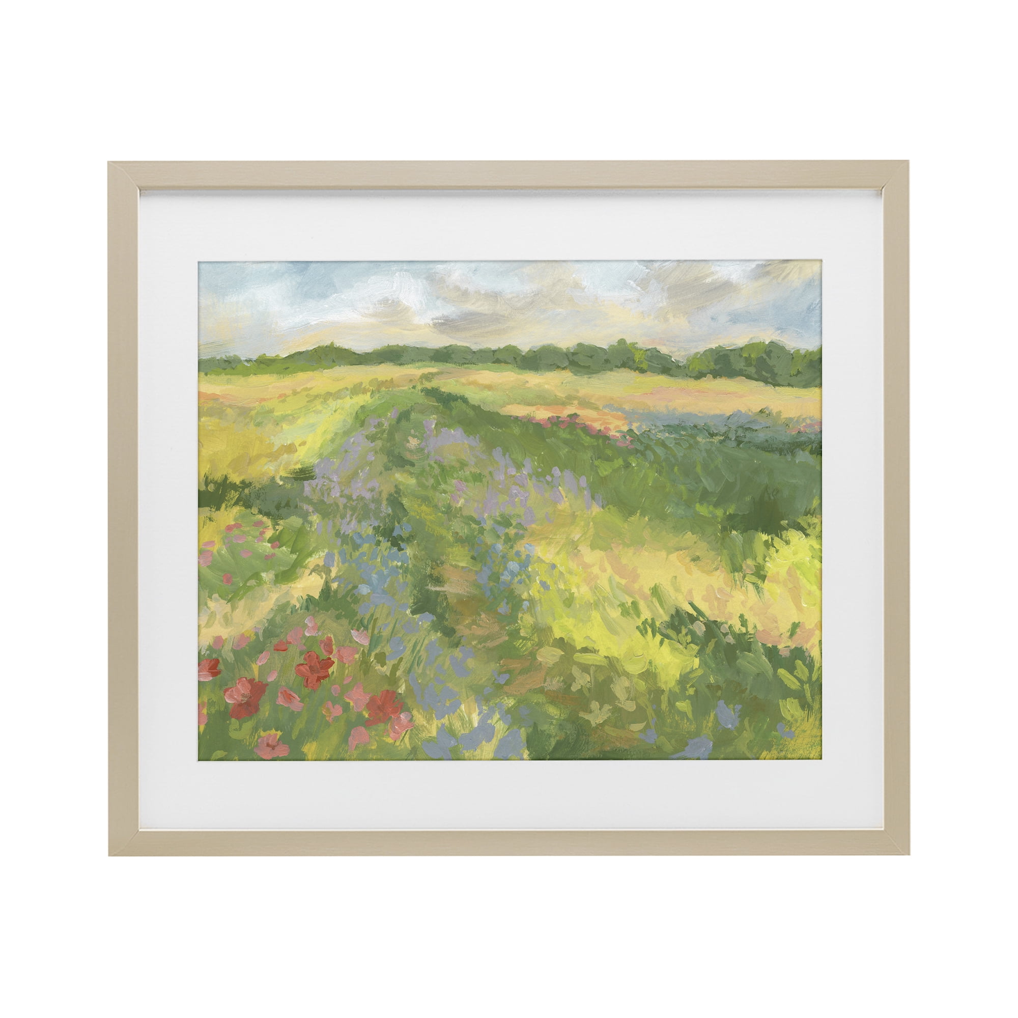 Stupell Industries Windswept Flower Meadow Birch Framed Print Under Glass, design by Victoria Barnes