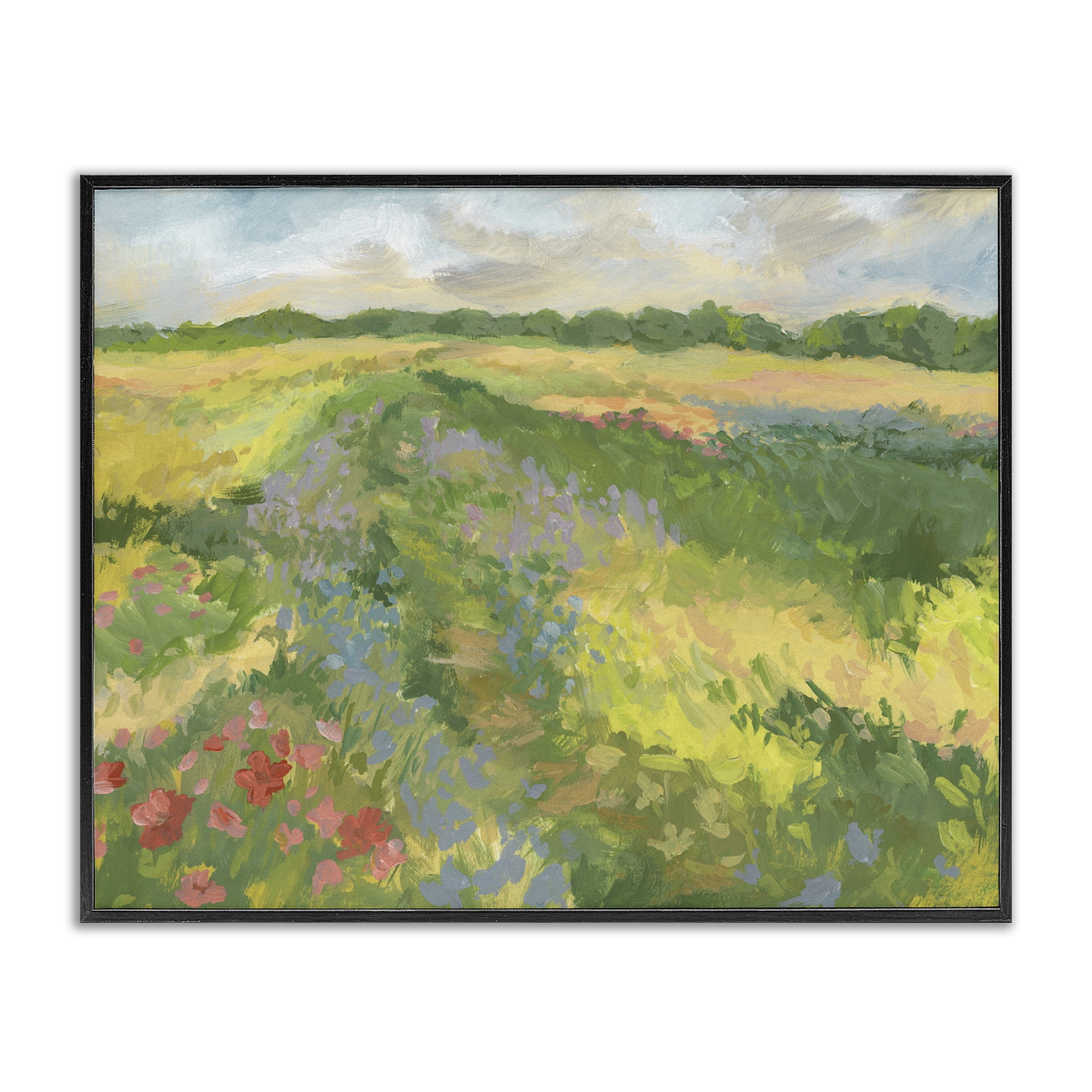 Stupell Industries Windswept Flower Meadow Black Framed Giclee Art, design by Victoria Barnes