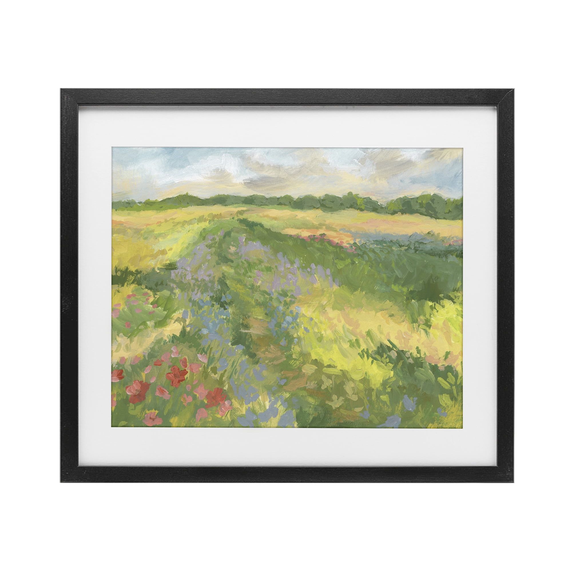 Stupell Industries Windswept Flower Meadow Black Framed Print Under Glass, design by Victoria Barnes