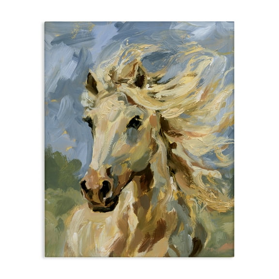 Stupell Industries Windswept Horse Mane Animals Painting Wrapped Canvas Art Print Wall Art, 16 x 20