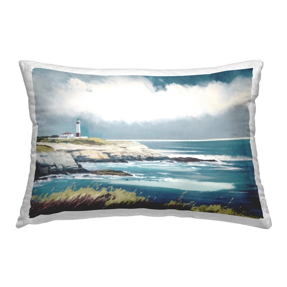 Stupell Industries Windswept Lighhouse Grasses Decorative Printed Throw Pillow Design by Svetlana Aleynikova.