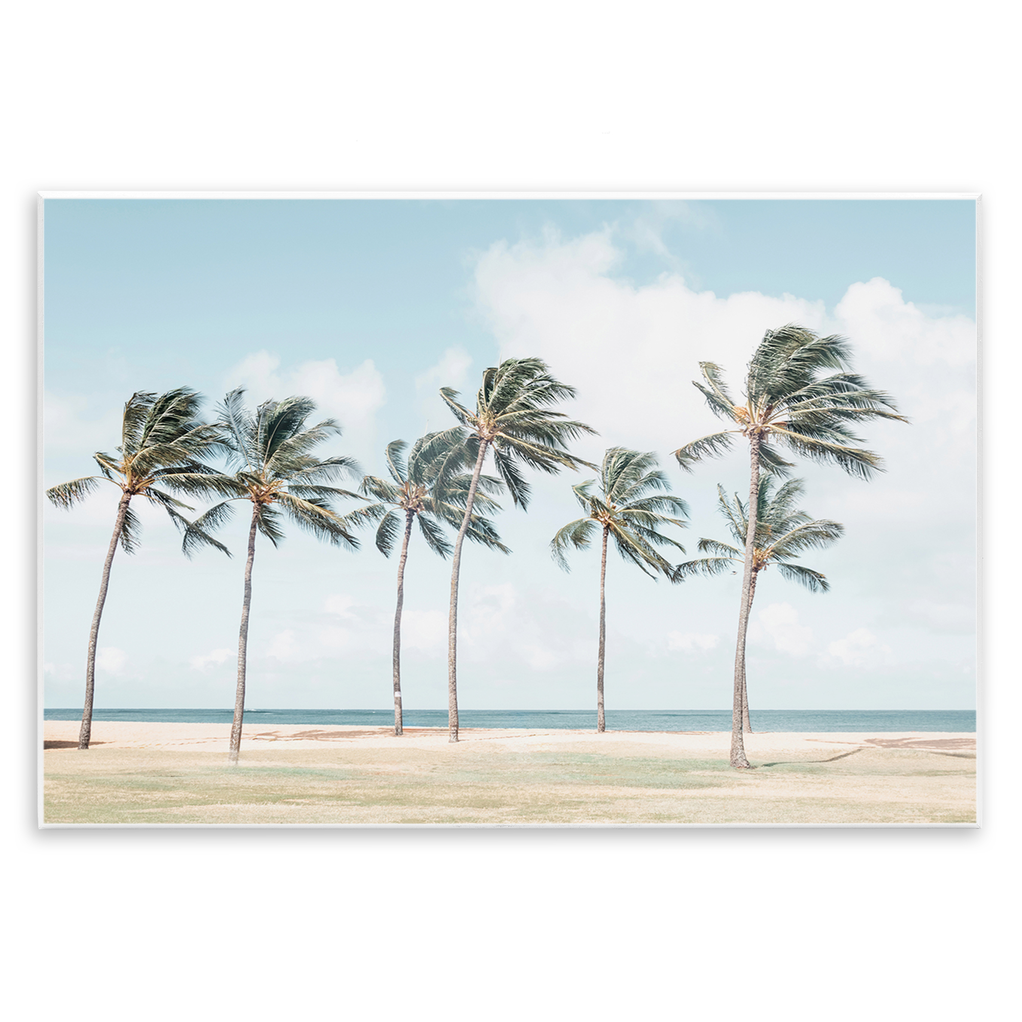 Stupell Industries Windswept Palm Trees Nautical & Beach Painting Unframed Art Print Wall Art, 15 x 10