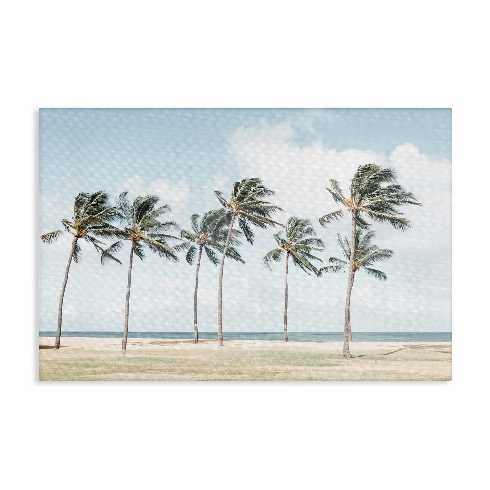 Stupell Industries Windswept Palm Trees Nautical & Beach Painting Wrapped Canvas Art Print Wall Art, 24 x 16