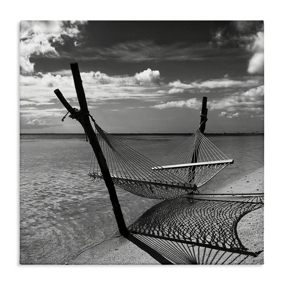Stupell Industries Windward Beach Hammock Coastal Photography Gallery Wrapped Canvas Art Print Wall Art, 17 x 17