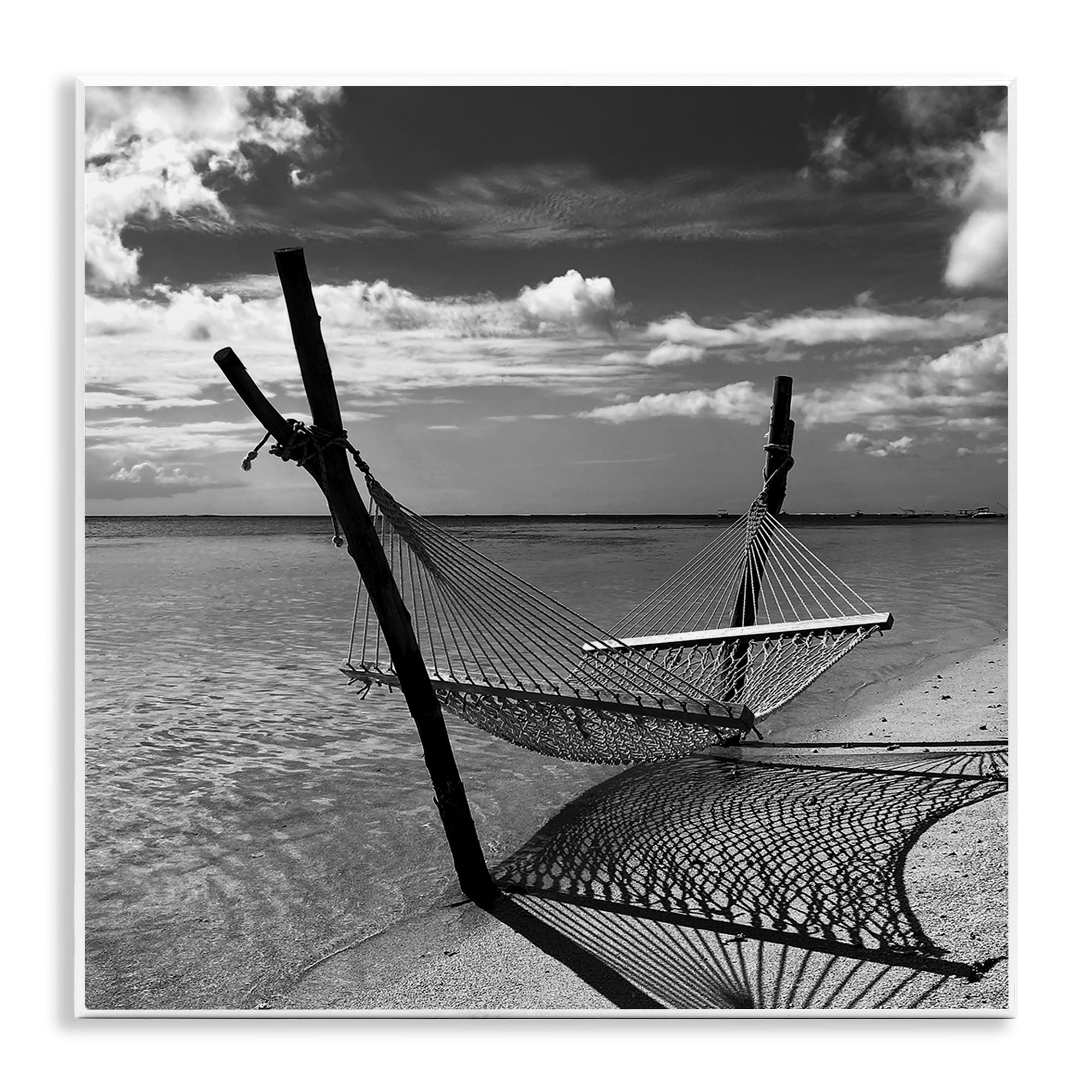 Stupell Industries Windward Beach Hammock Coastal Photography Unframed Art Print Wall Art, 12 x 12
