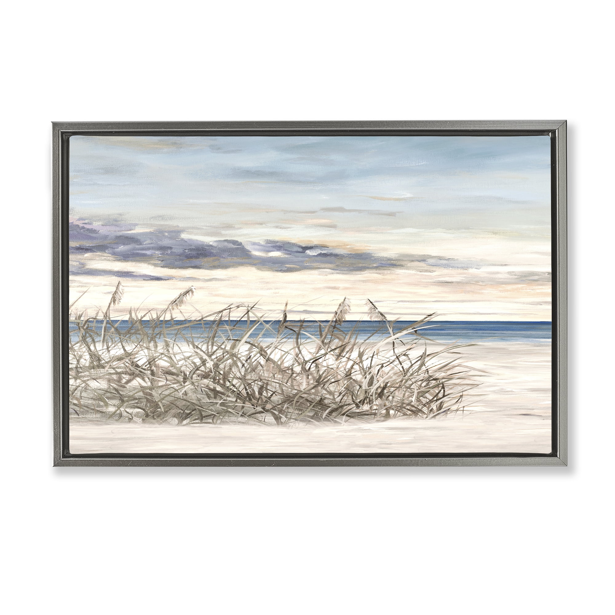Stupell Industries Windy Beaches Landscape Gray Framed Floater Canvas Wall Art, design by Julie DeRice