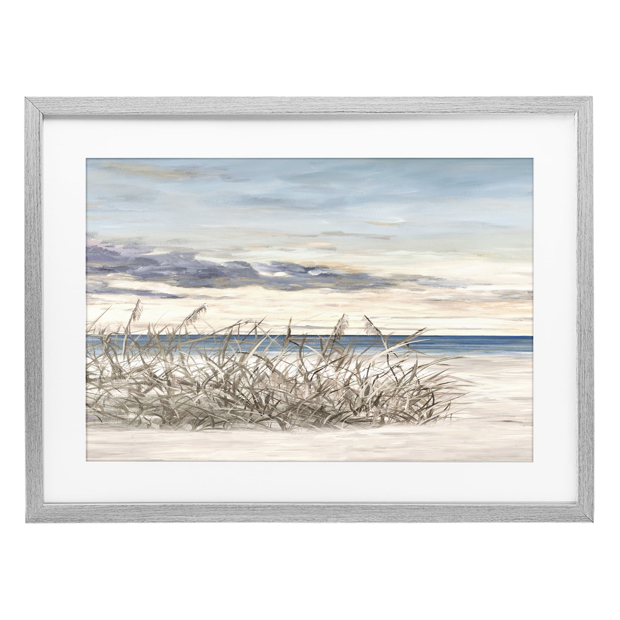 Stupell Industries Windy Beaches Landscape Gray Framed Print Under Glass, design by Julie DeRice