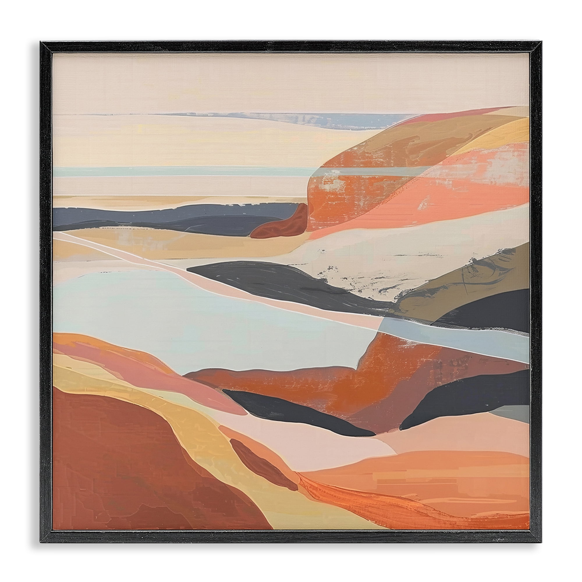 Stupell Industries Windy Desert Hills Landscape & Nature Painting Black Framed Art Print Wall Art, 17 x 17