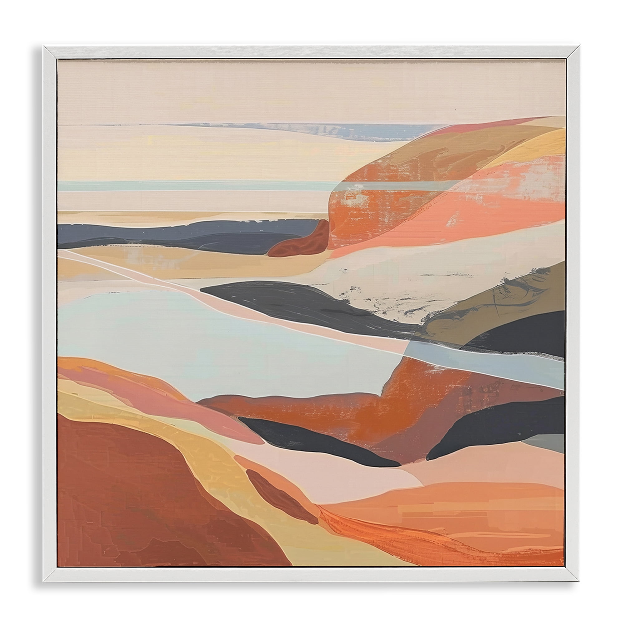 Stupell Industries Windy Desert Hills Landscape & Nature Painting White Framed Art Print Wall Art, 17 x 17