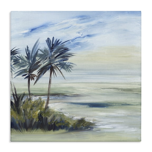 Stupell Industries Windy Palm Trees Nautical & Beach Painting Wrapped Canvas Art Print Wall Art, 24 x 24