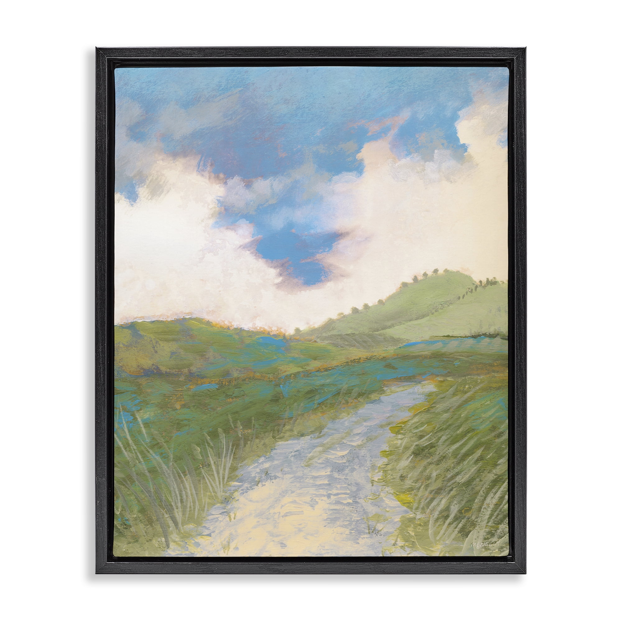 Stupell Industries Windy Path Impression Black Framed Floater Canvas Wall Art, design by Dan Meneely