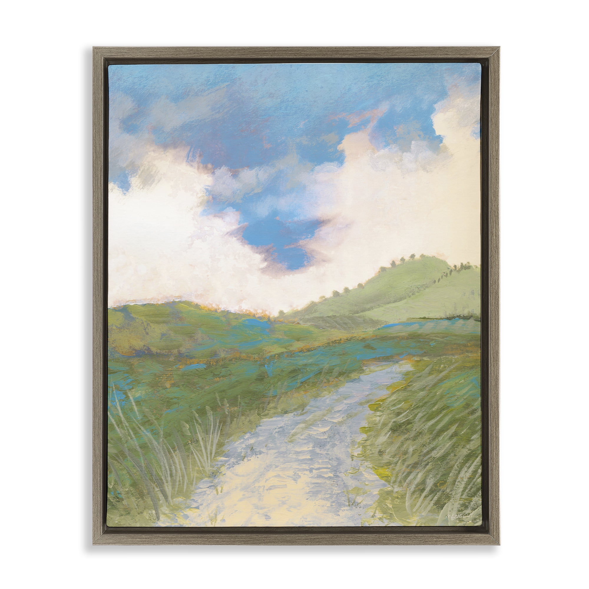 Stupell Industries Windy Path Impression Brown Framed Floater Canvas Wall Art, design by Dan Meneely