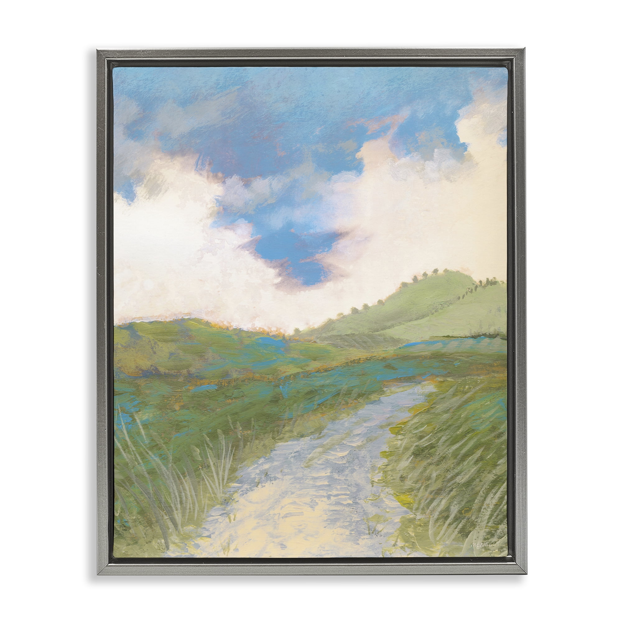 Stupell Industries Windy Path Impression Gray Framed Floater Canvas Wall Art, design by Dan Meneely