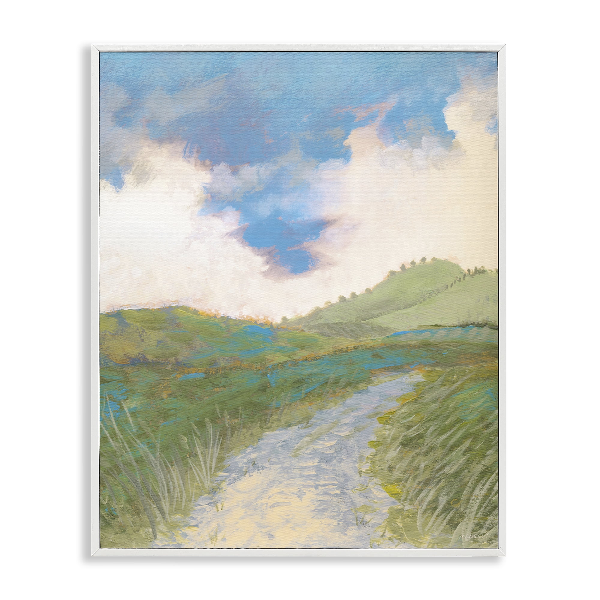 Stupell Industries Windy Path Impression White Framed Giclee Art, design by Dan Meneely