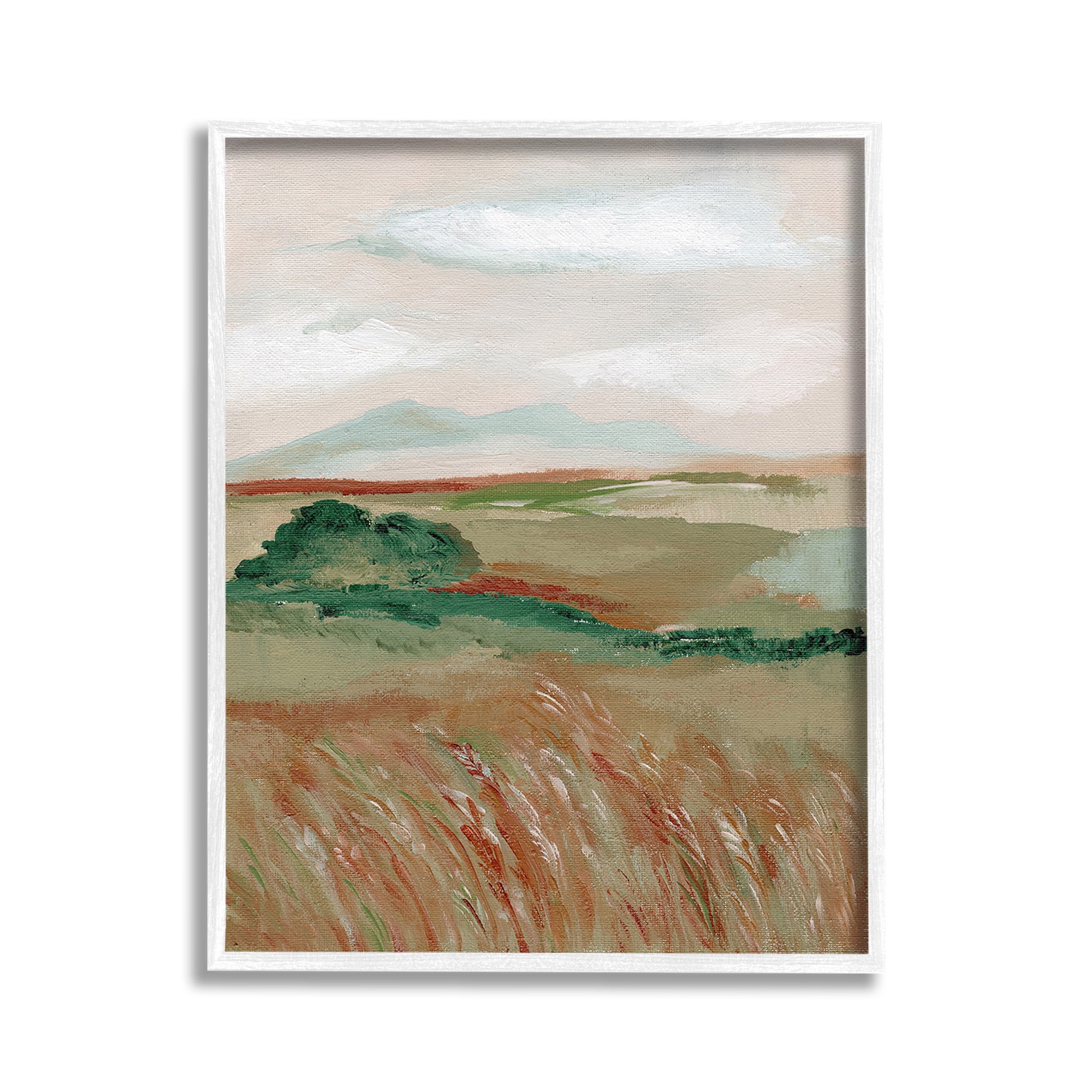 White Framed Landscape Canvas Print, 11 x 14
