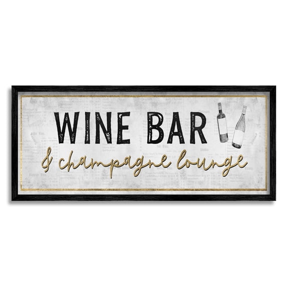 Stupell Industries Wine Bar Champagne Lounge Distressed Vintage Kitchen Sign,24 x 10, Design by Natalie Carpentieri