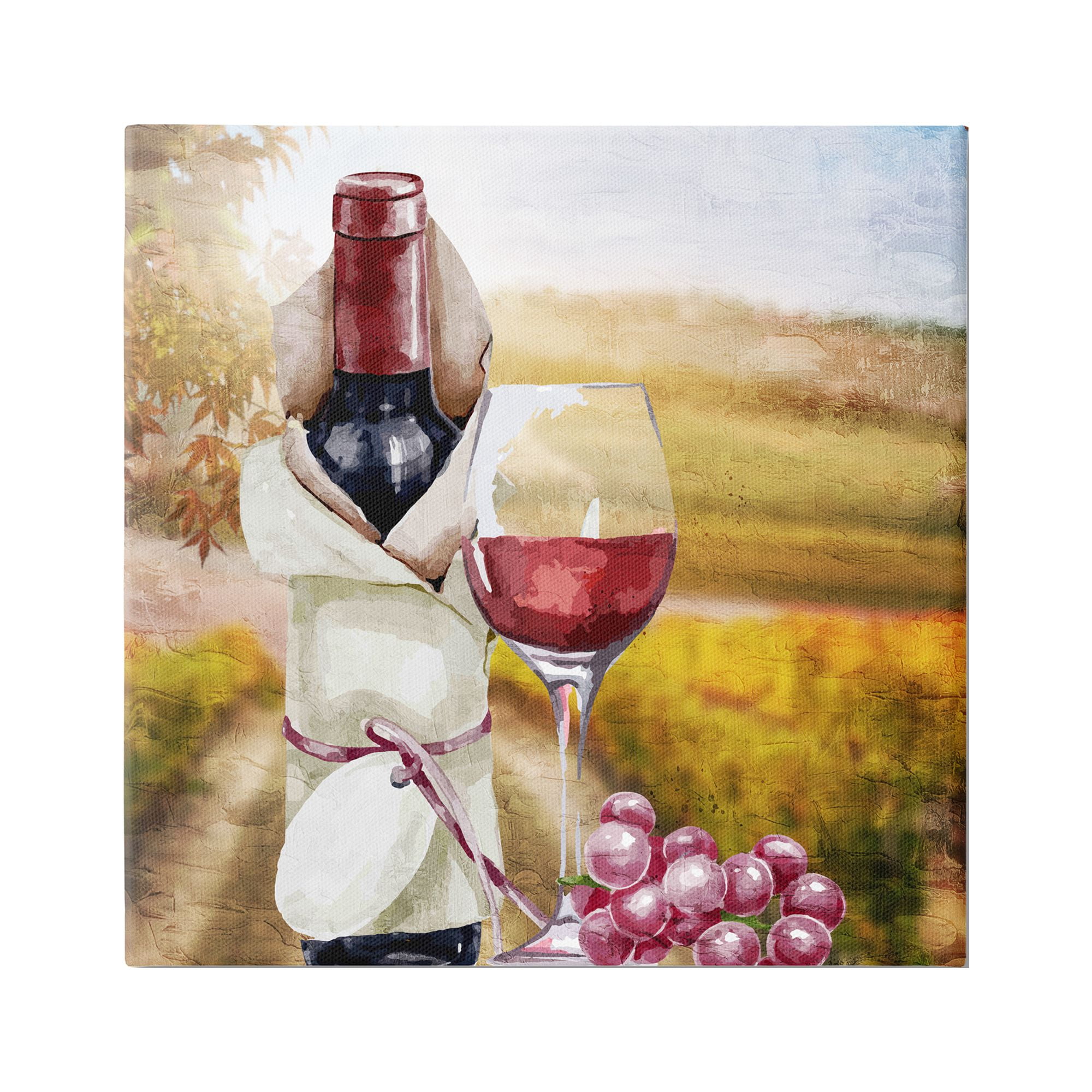 Stupell Industries Wine Bottle Scenery Food & Beverage Painting Gallery Wrapped Canvas Print Wall Art, 24 x 24