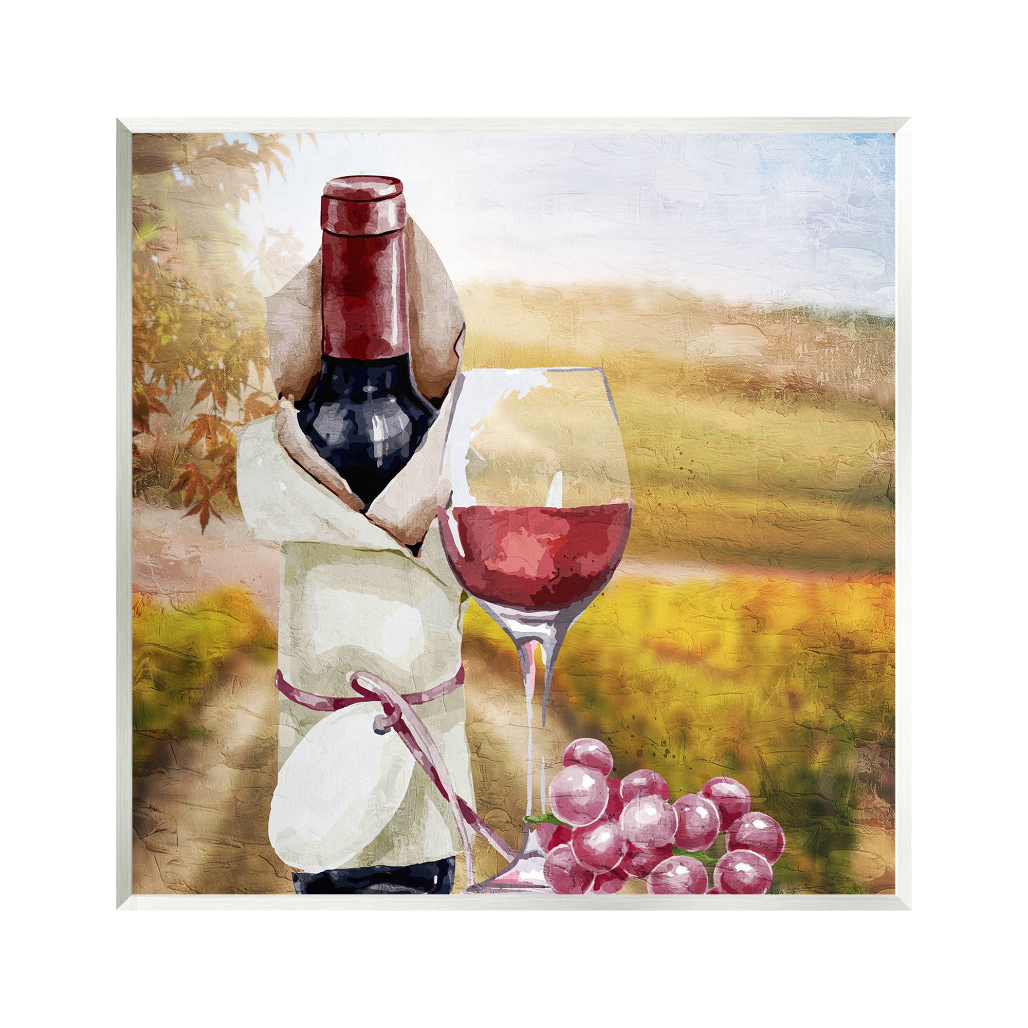 Stupell Industries Wine Bottle Scenery Food & Beverage Painting Unframed Art Print Wall Art, 12 x 12