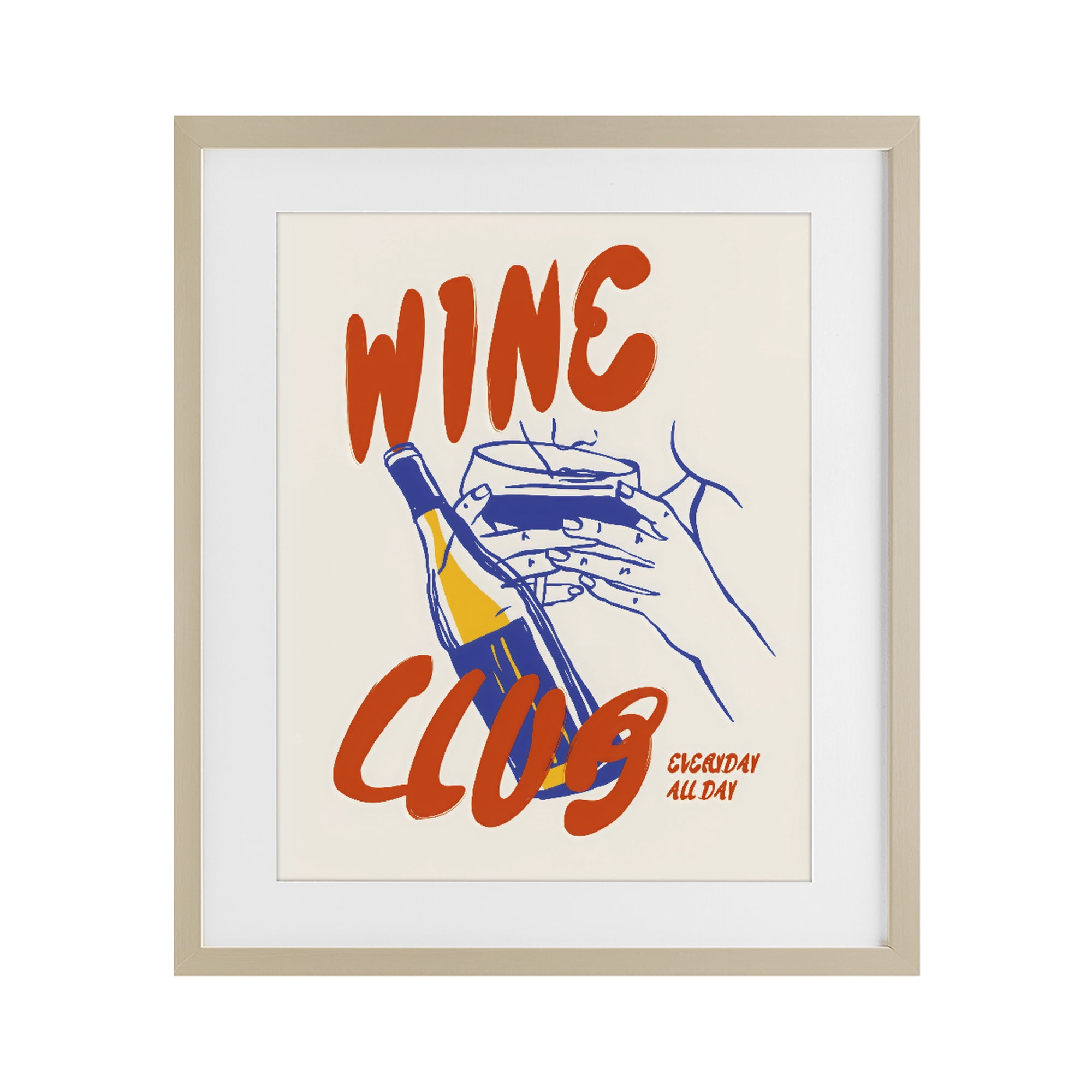 Stupell Industries Wine Club Every Day Birch Framed Print Under Glass, design by The Prints Vibe
