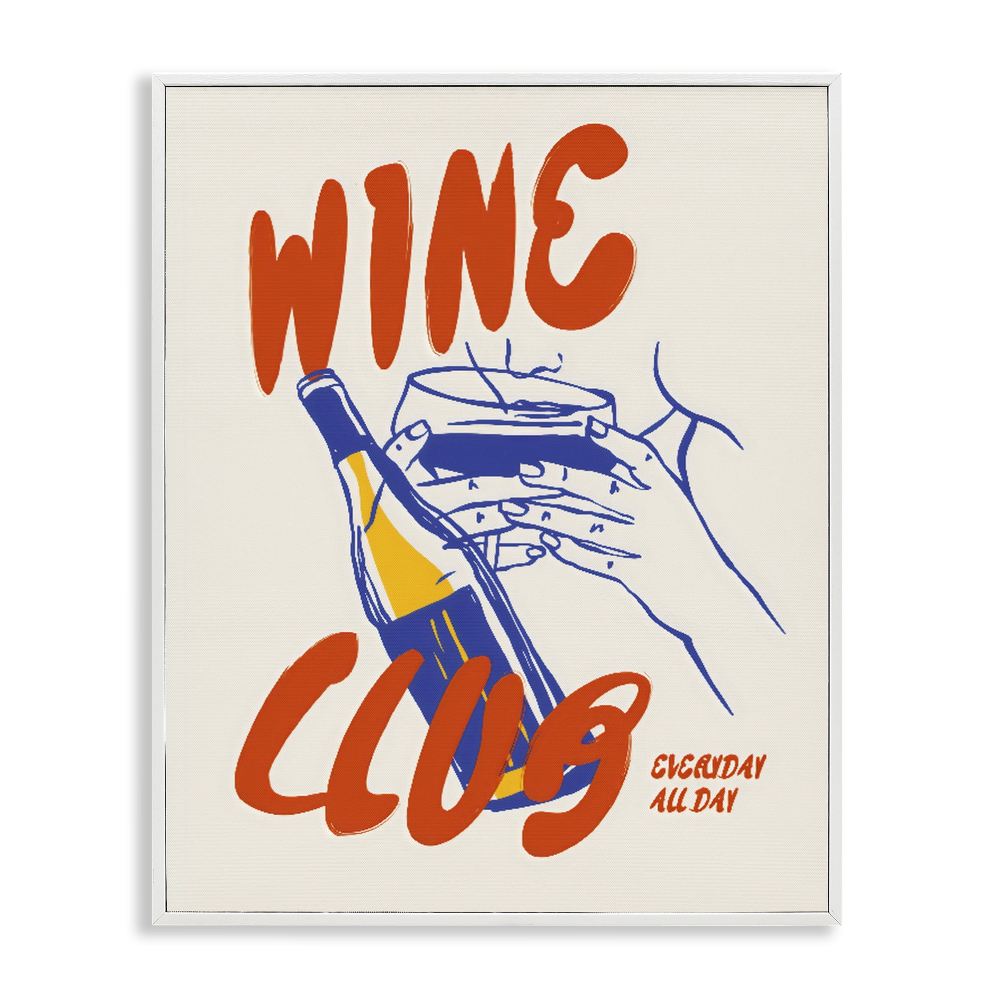 Stupell Industries Wine Club Every Day White Framed Giclee Art, design by The Prints Vibe