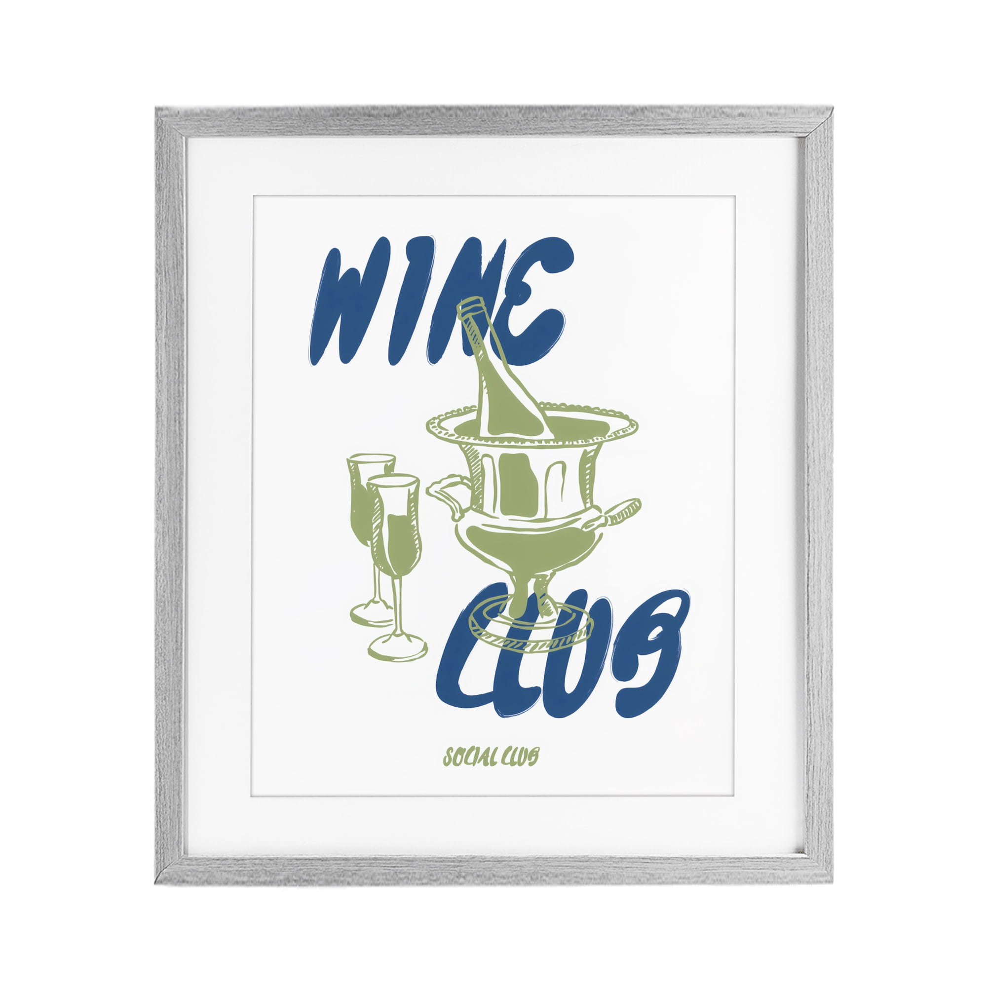 Stupell Industries Wine Club Social Evening Toast Gray Framed Print Under Glass, design by The Prints Vibe