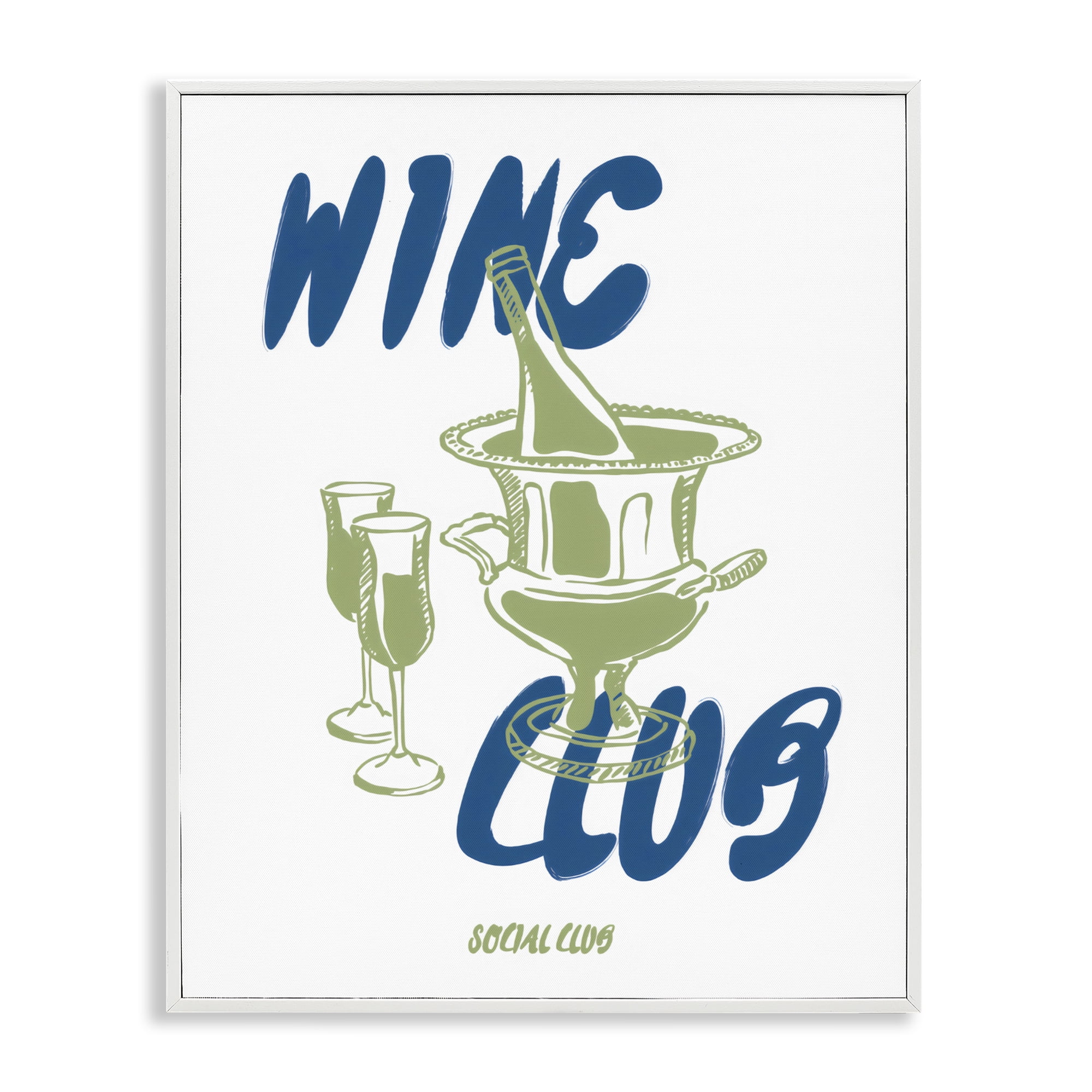Stupell Industries Wine Club Social Evening Toast White Framed Giclee Art, design by The Prints Vibe