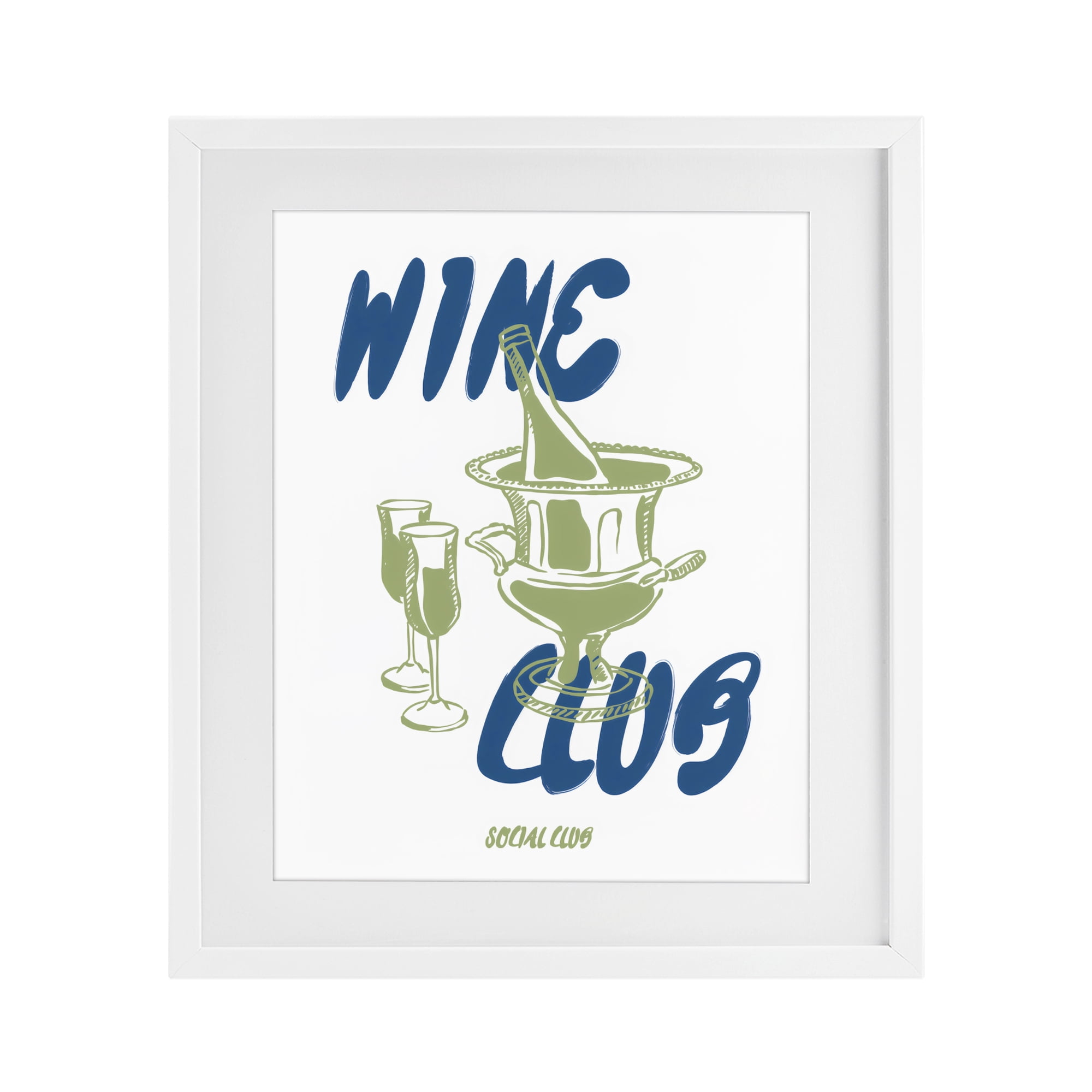 Stupell Industries Wine Club Social Evening Toast White Framed Print Under Glass, design by The Prints Vibe