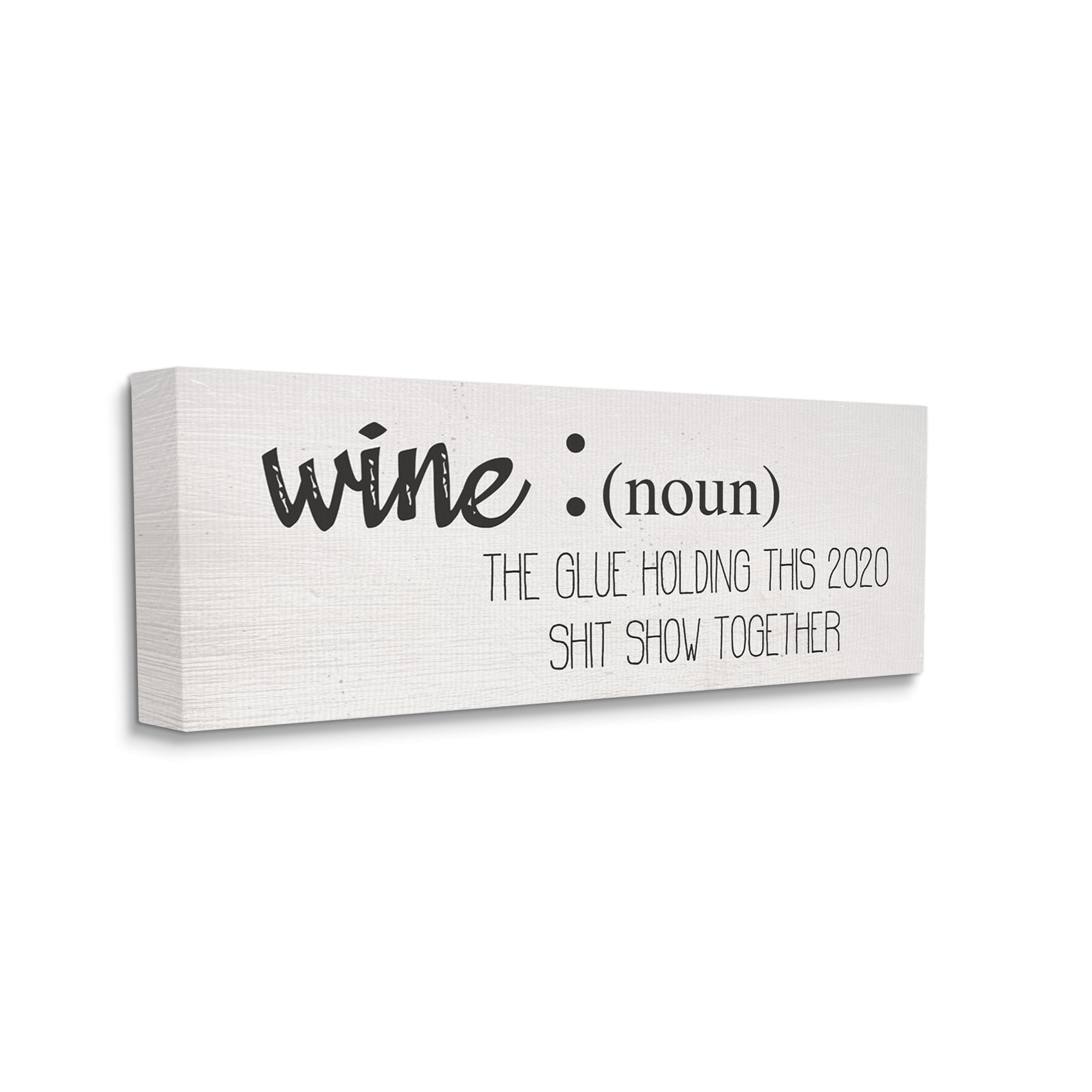 Stupell Industries Wine Definition Funny 2020 Drinking Humor Inspirational Painting Gallery Wrapped Canvas Art Print Wall Art, 20 x 48