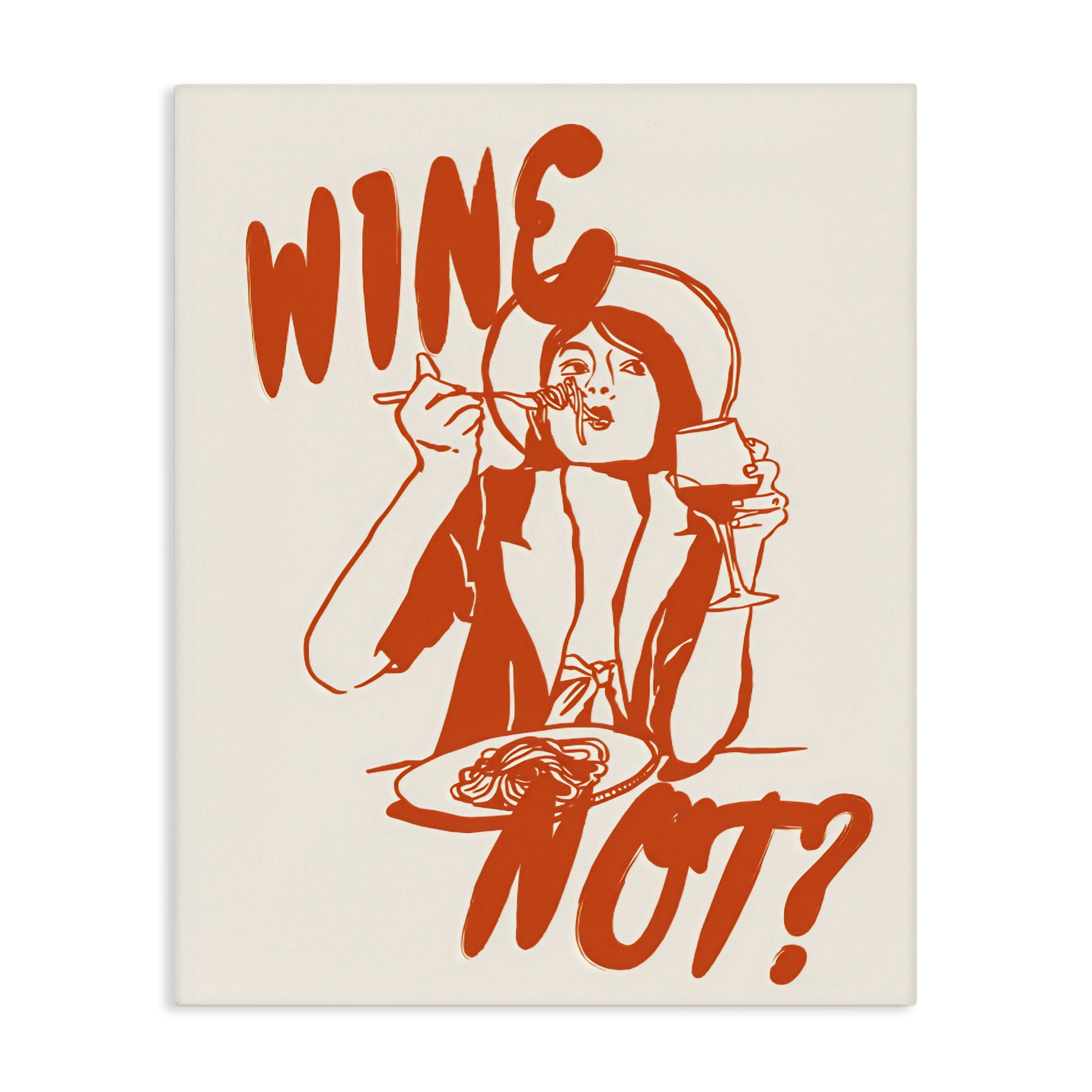Stupell Industries Wine Not Retro Meal Time Canvas Wall Art, design by The Prints Vibe