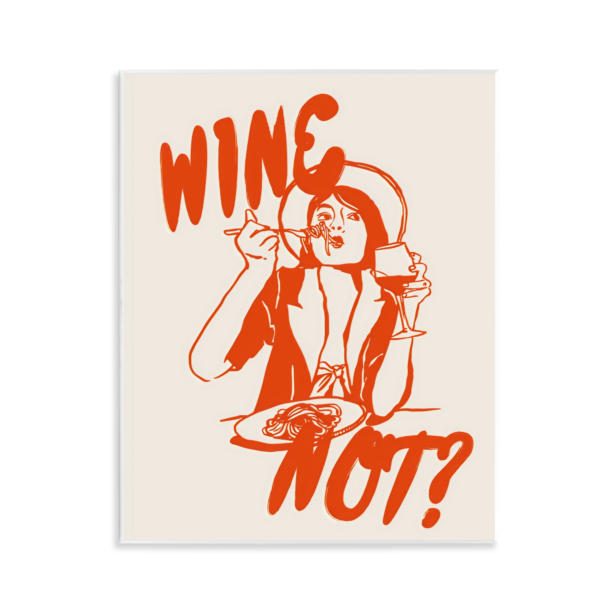 Stupell Industries Wine Not Retro Meal Time Wall Plaque Art, design by The Prints Vibe