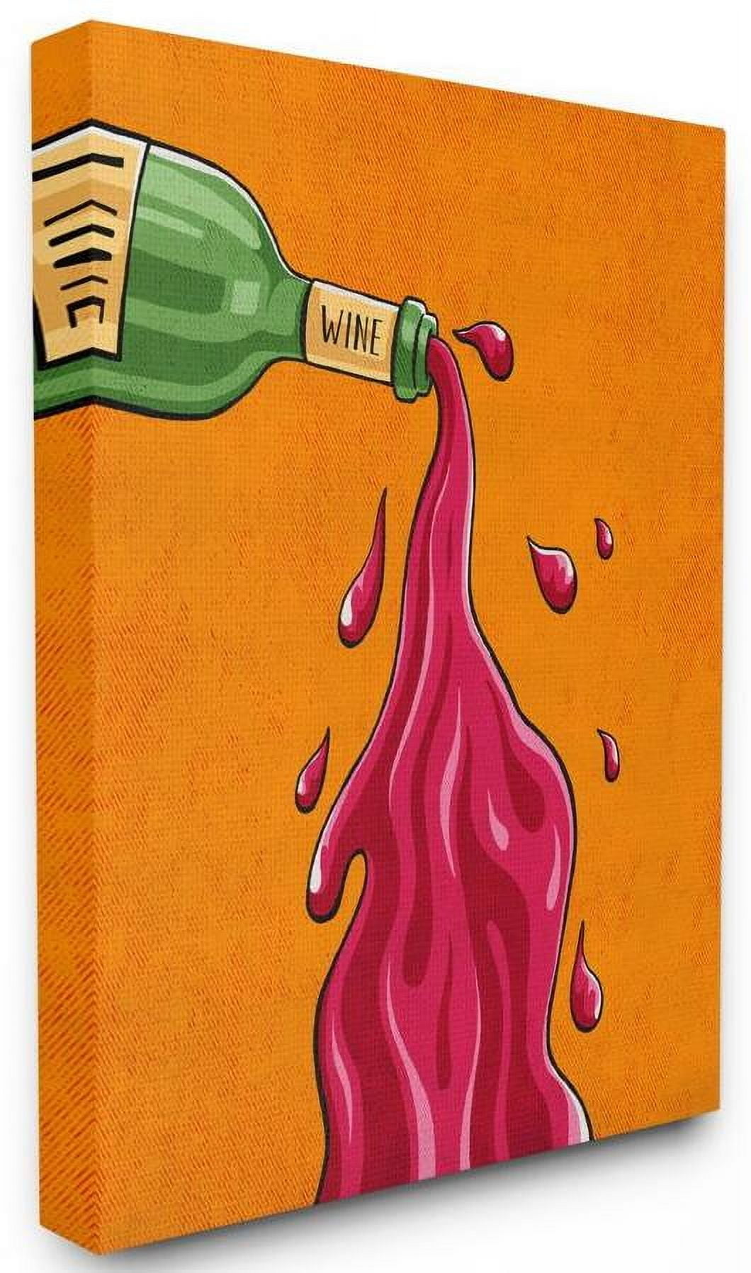 Stupell Industries Wine Splash Vintage Comic Book Design Canvas Wall Art by Ester Kay