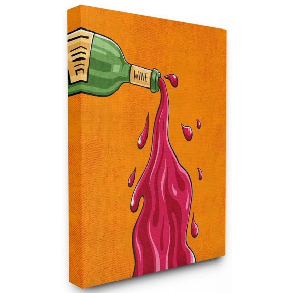 Stupell Industries Wine Splash Vintage Comic Book Design Canvas Wall Art by Ester Kay