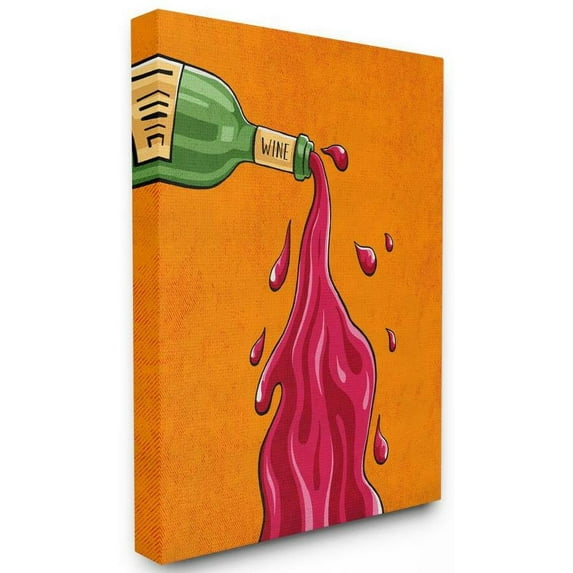 Stupell Industries Wine Splash Vintage Comic Book Design Canvas Wall Art by Ester Kay