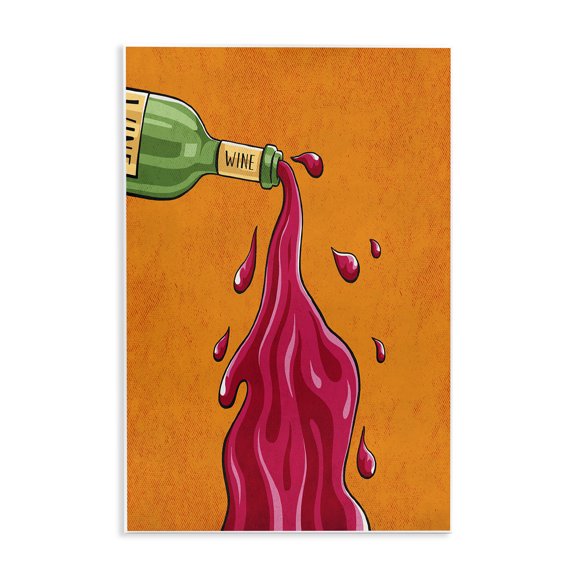 Stupell Industries Eclectic Wine Splash Vintage Comic Book Design Wall Plaque Art, 13 x 19, by Estera Kecek