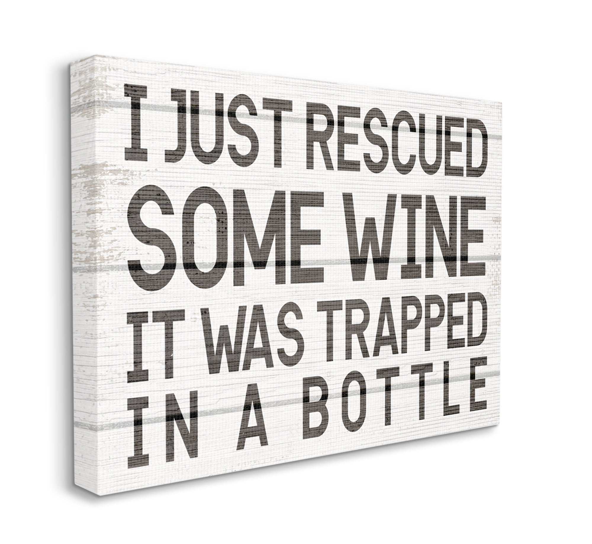 Stupell Industries Wine Trapped in Bottle Phrase Funny Drinking Humor Canvas Wall Art, 36 x 48, Design by Daphne Polselli