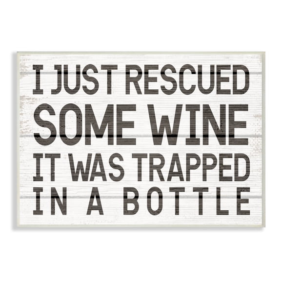 Stupell Industries Wine Trapped in Bottle Phrase Funny Drinking Humor Wall Plaque, 13 x 19, Design by Daphne Polselli