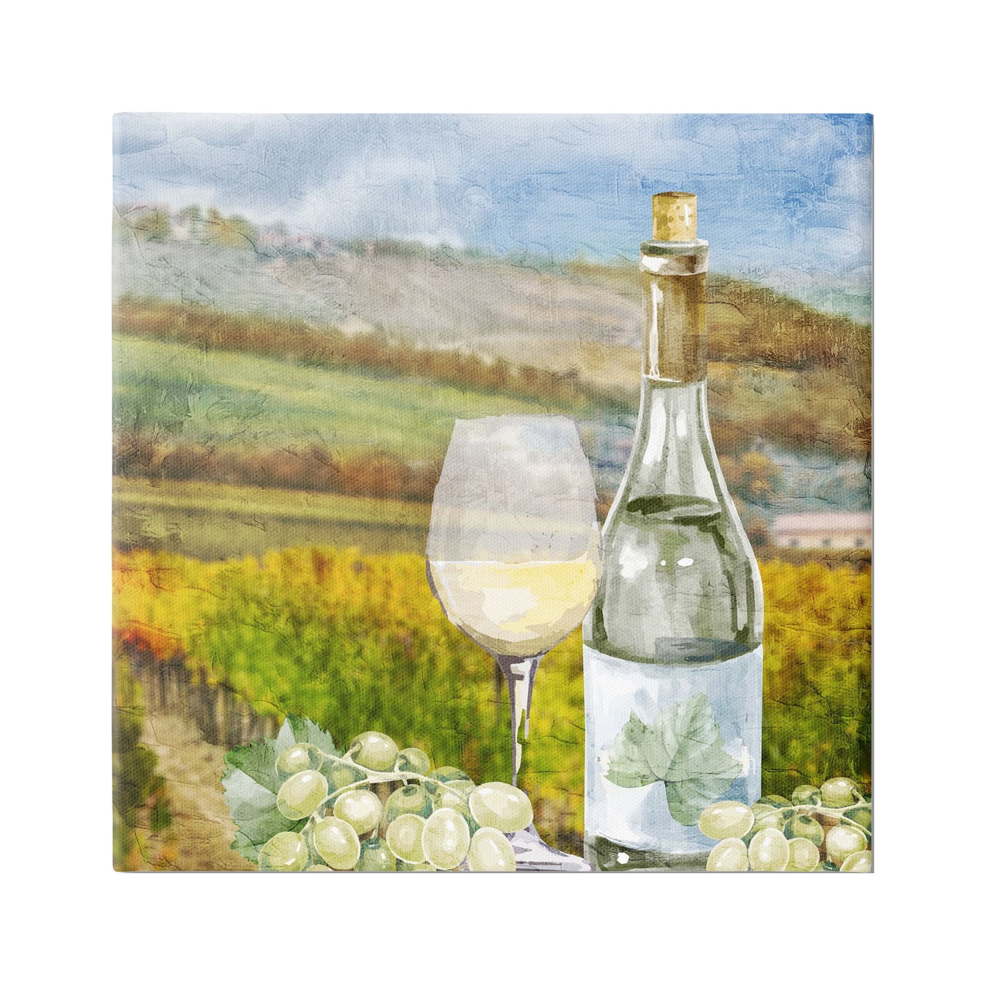 Stupell Industries Wine Vineyard Scene Food & Beverage Painting Gallery Wrapped Canvas Print Wall Art, 24 x 24