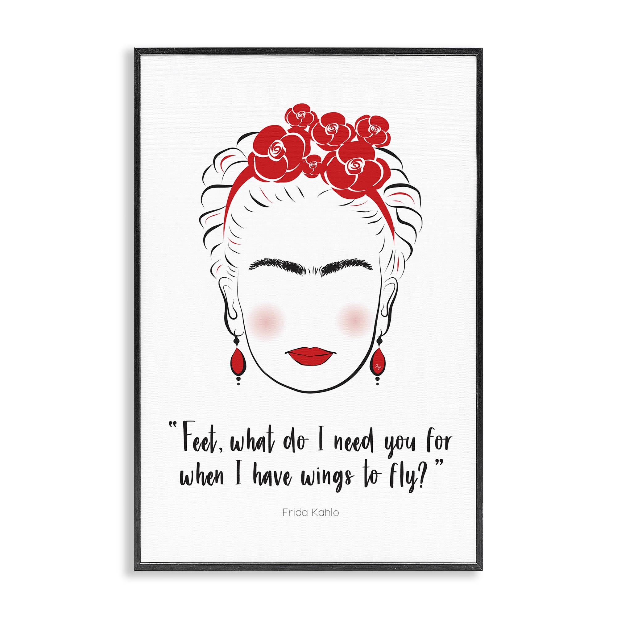 Stupell Industries Wings To Fly Quote People Painting Black Framed Art Print Wall Art, 20 x 30