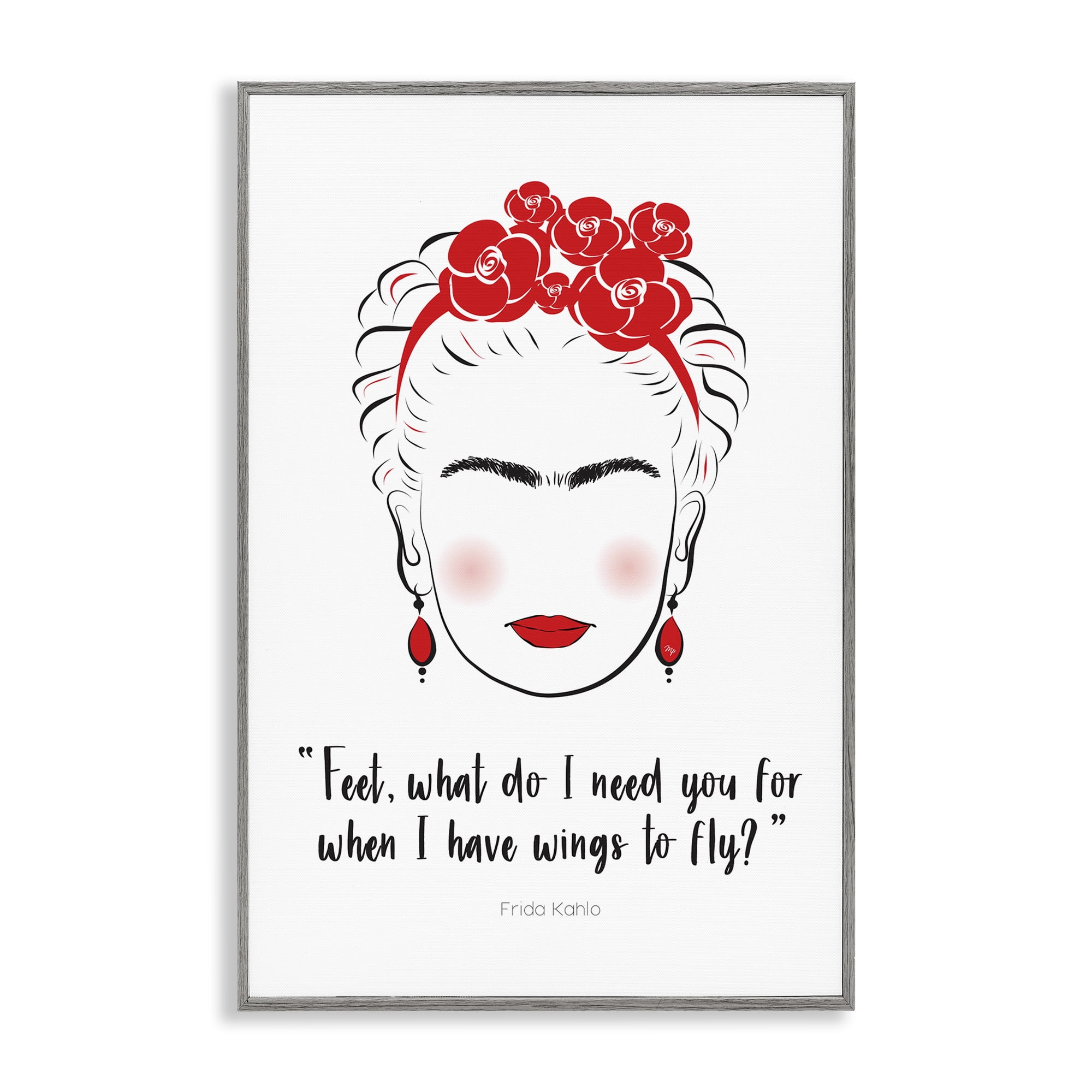 Stupell Industries Wings To Fly Quote People Painting Gray Framed Art Print Wall Art, 12 x 18