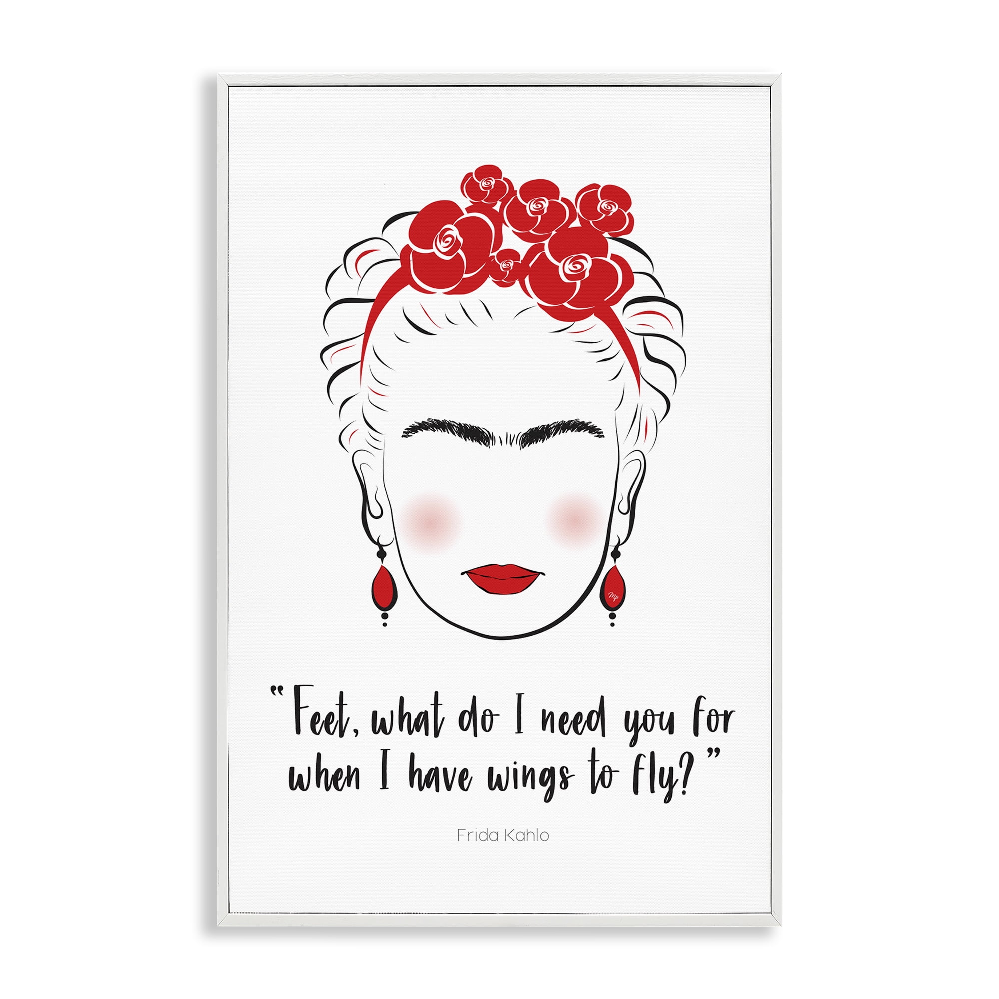 Stupell Industries Wings To Fly Quote People Painting White Framed Art Print Wall Art, 12 x 18