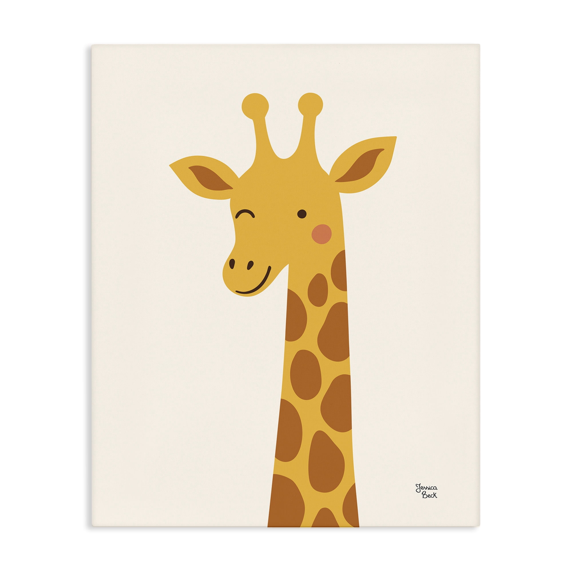 Stupell Industries Winky Giraffe Portrait Canvas Wall Art, design by Jessica Beck