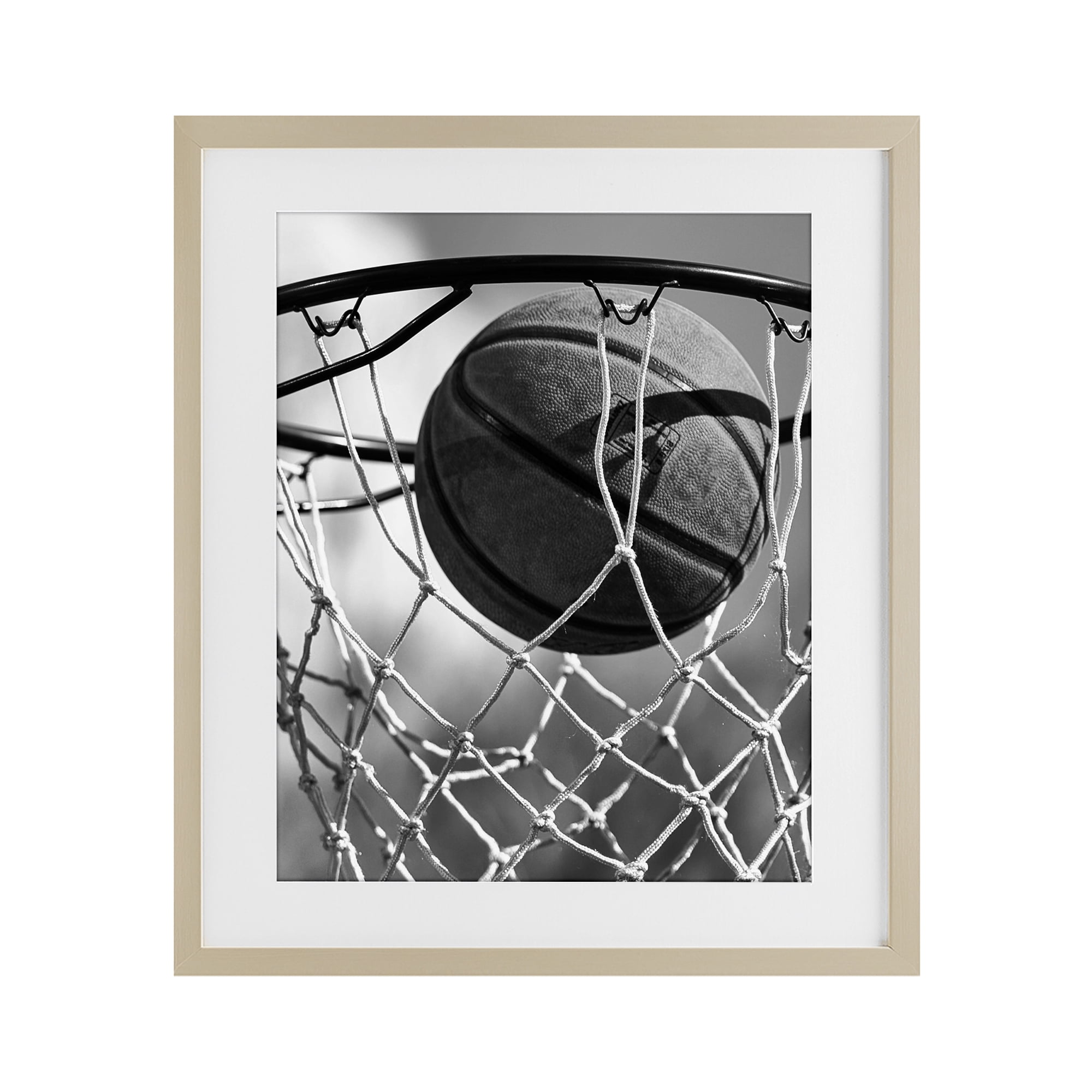 Stupell Industries Winning Basket Shot Birch Framed Print Under Glass, design by Marcus Prime