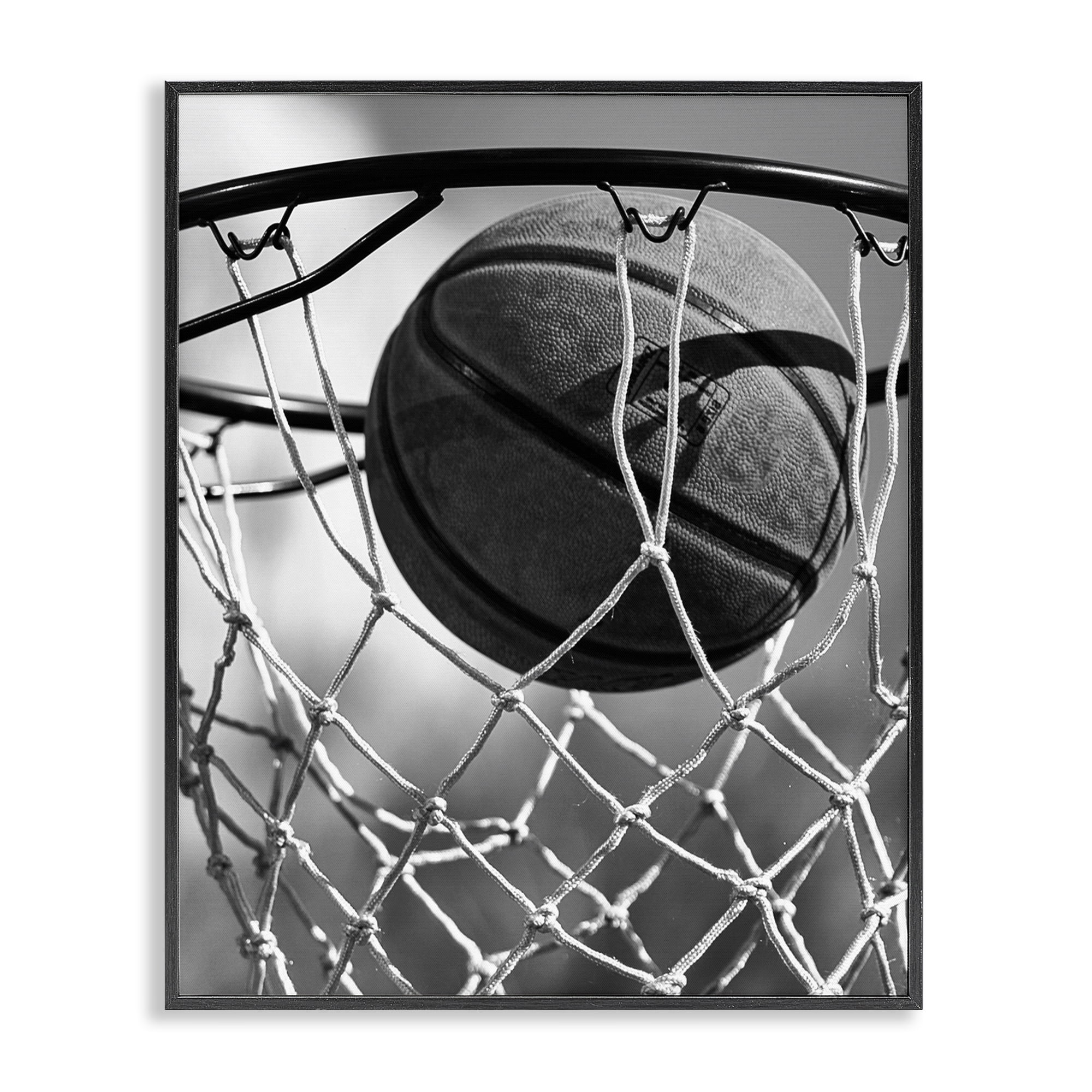 Stupell Industries Winning Basket Shot Black Framed Giclee Art, design by Marcus Prime