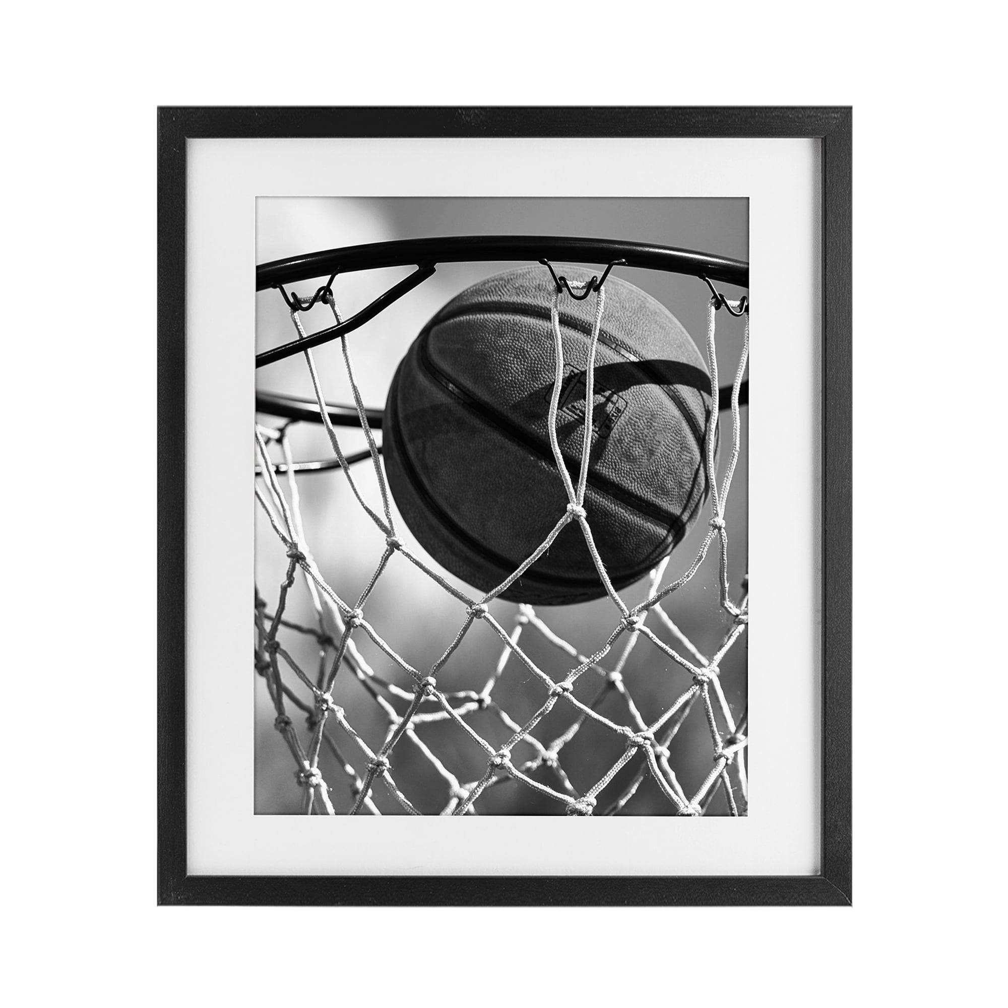 Stupell Industries Winning Basket Shot Black Framed Print Under Glass, design by Marcus Prime