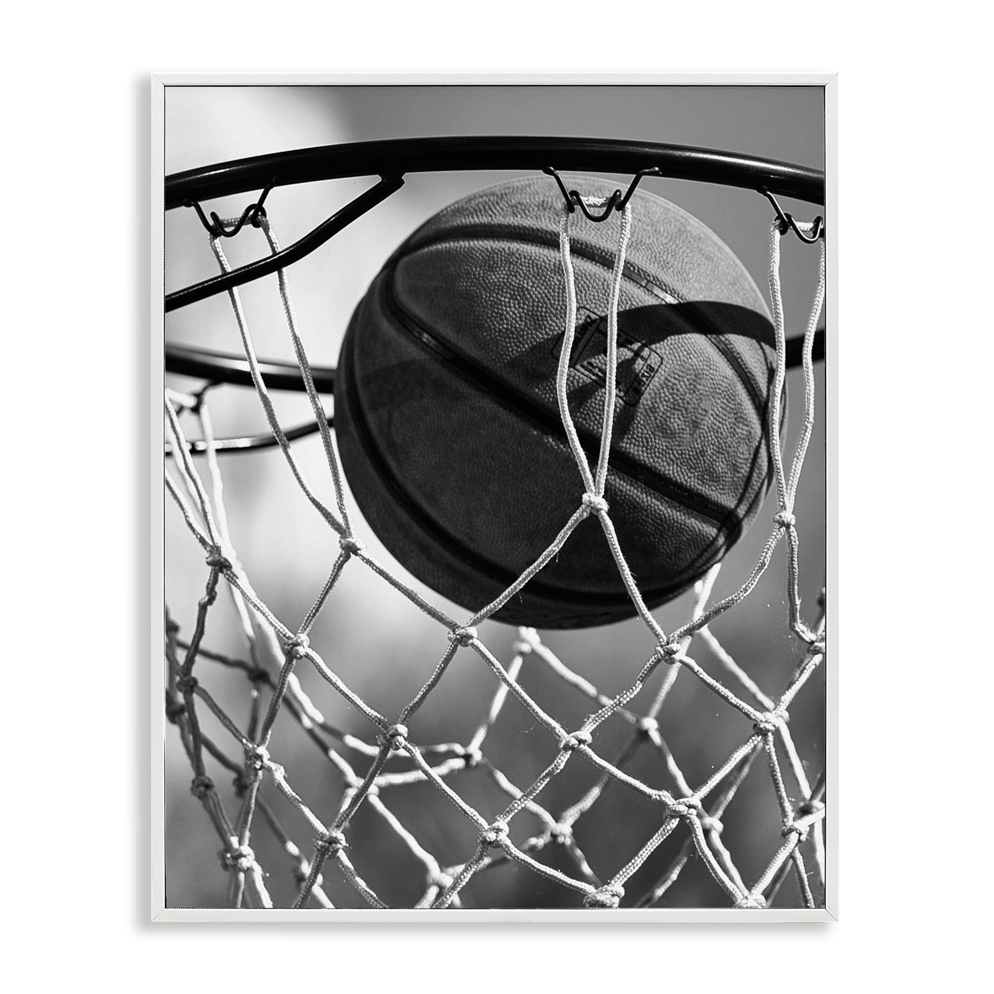Stupell Industries Winning Basket Shot White Framed Giclee Art, design by Marcus Prime