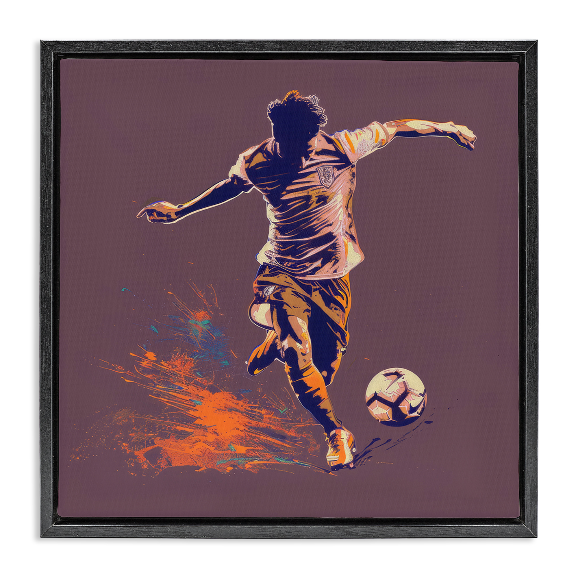 Stupell Industries Winning Goal Abstract Athlete Sports Painting Black Floater Framed Canvas Art Print Wall Art, 18 x 18
